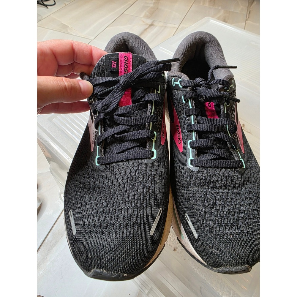 Brooks Ghost 14 Womens Running Shoes Black Pink Mint Wide D 1203561D013 Size 8 - Picture 8 of 16